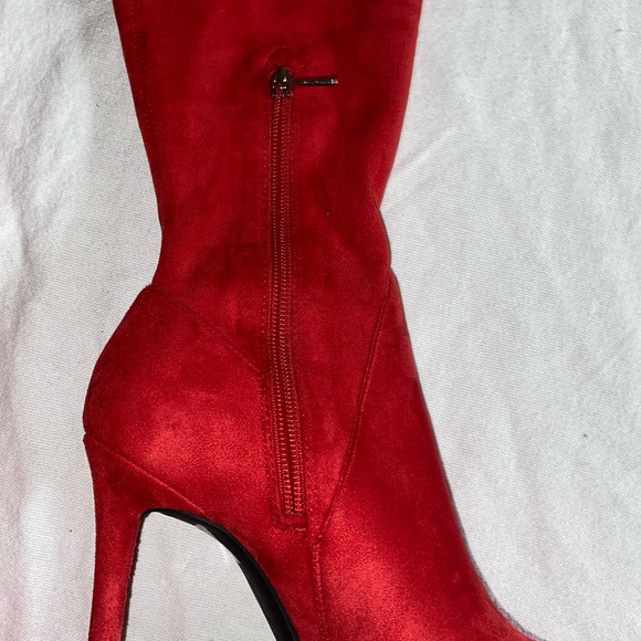 Jessica Simpson Knee High Red Boots NEW size 6M - Picture 4 of 5